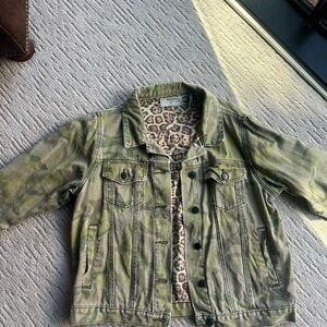One Teaspoon Green Camouflage Jean Jacket